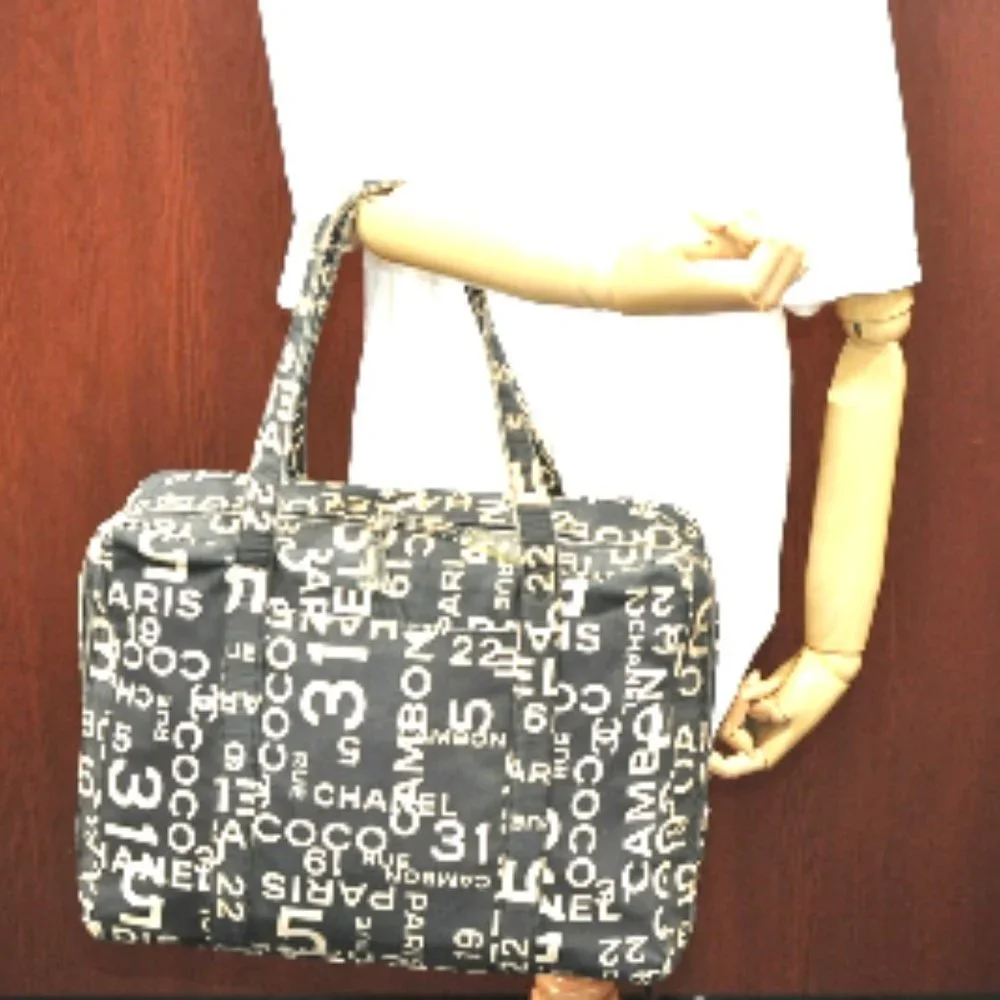 EUC Chanel Vintage Rue Cambon 31 Shoulder Bag Tote Satchel Black Ivory Travel - Picture 8 of 14